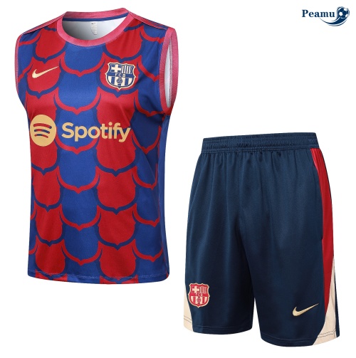 Negozio Kit Maglia Formazione Barcellona Canotta + Pantaloncini rosso 2024-2025