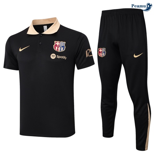 Acquistare Kit Maglia Formazione Barcellona Polo + Pantaloni nero 2024-2025