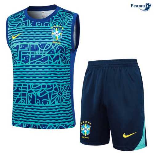 Acquistare Kit Maglia Formazione Brasile Canotta + Pantaloncini blu 2024-2025