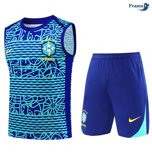 Prezzo Kit Maglia Formazione Brasile Canotta + Pantaloncini blu 2024-2025
