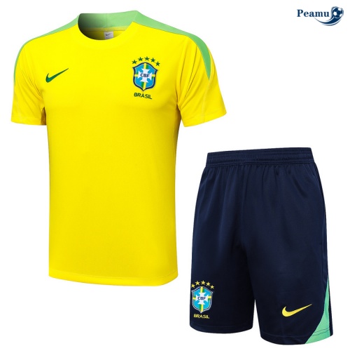 Saldi Kit Maglia Formazione Brasile + Pantaloncini amarillo 2024-2025