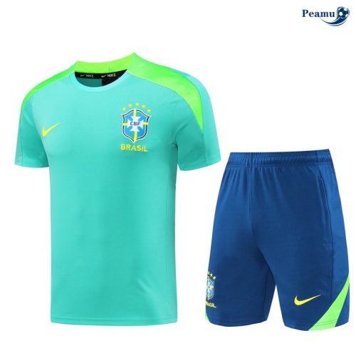 Scelta Kit Maglia Formazione Brasile + Pantaloncini verde 2024-2025