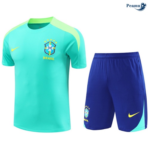 Acquista Kit Maglia Formazione Brasile + Pantaloncini azzurro 2024-2025