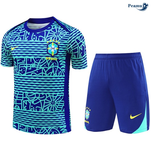 Acquistare Kit Maglia Formazione Brasile + Pantaloncini azzurro 2024-2025