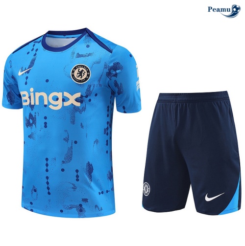 Collezione Kit Maglia Formazione Chelsea + Pantaloncini blu 2024-2025