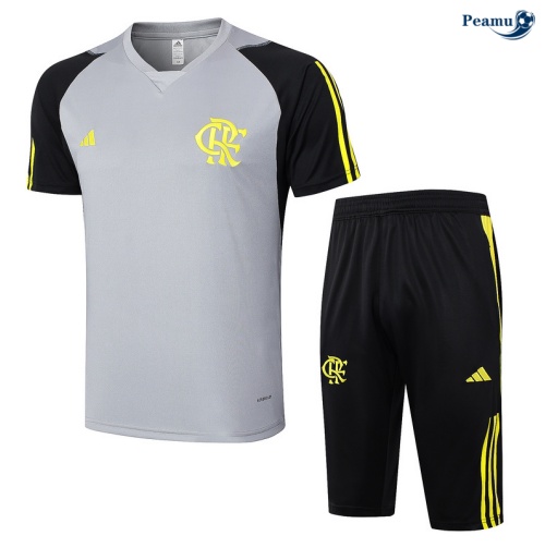 Acquista Kit Maglia Formazione Flamengo + Pantaloncini grigio claro 2024-2025