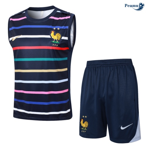 Scelta Kit Maglia Formazione Francia Canotta + Pantaloncini blu marino 2024-2025