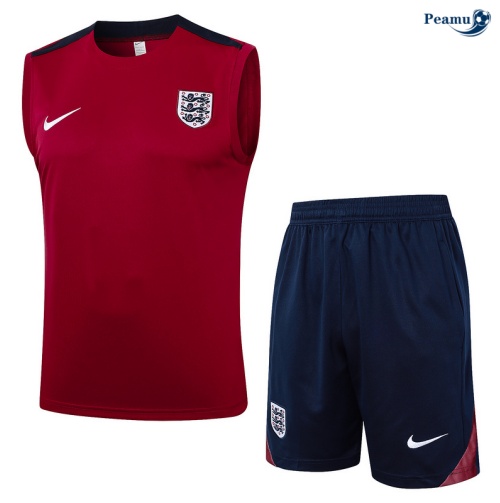 Nuove Kit Maglia Formazione Inghilterra Canotta + Pantaloncini rosso granate 2024-2025