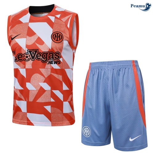 Fornire Kit Maglia Formazione Inter Milan Canotta + Pantaloncini colore arancione 2024-2025