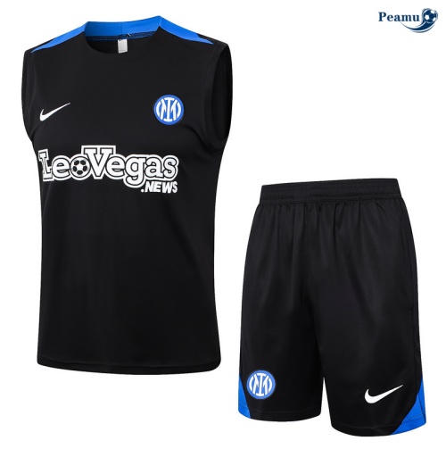 Shopping Kit Maglia Formazione Inter Milan Canotta + Pantaloncini nero 2024-2025
