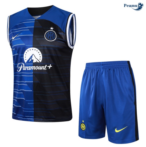 Sconto Kit Maglia Formazione Inter Milan Canotta + Pantaloncini blu 2024-2025