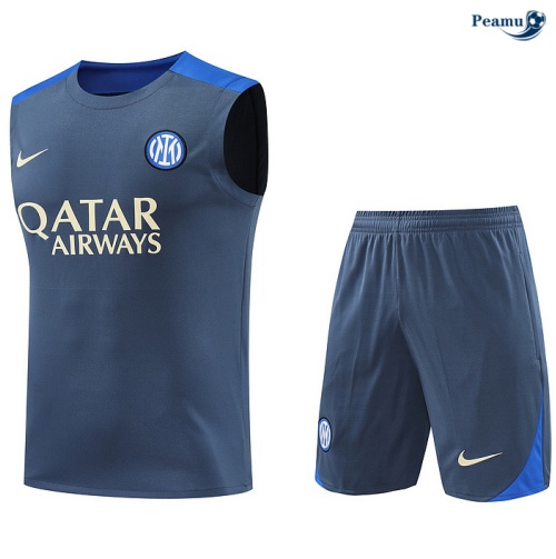 Nuove Kit Maglia Formazione Inter Milan Canotta + Pantaloncini grigio 2024-2025