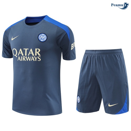 Nuovo Kit Maglia Formazione Inter Milan + Pantaloncini grigio 2024-2025