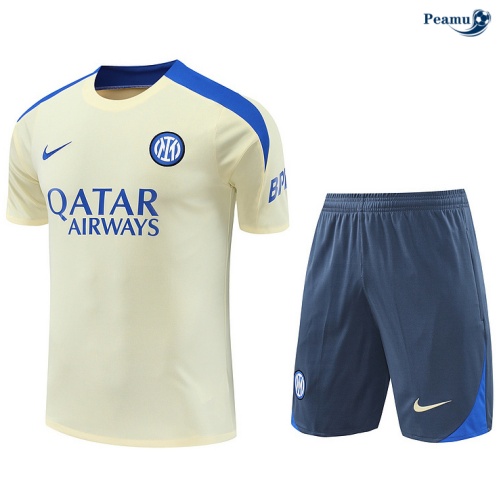Vendita Kit Maglia Formazione Inter Milan + Pantaloncini amarillo 2024-2025