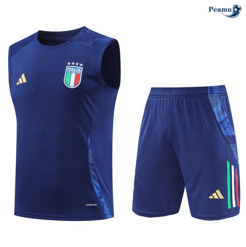 Acquistare Kit Maglia Formazione Italia Canotta + Pantaloncini blu marino 2024-2025