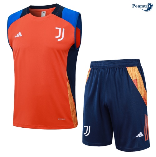 Vendere Kit Maglia Formazione Juventus Canotta + Pantaloncini colore arancione 2024-2025