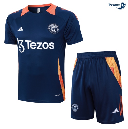Acquistare Kit Maglia Formazione Manchester United + Pantaloncini blu marino 2024-2025