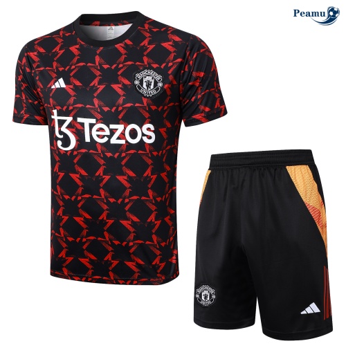 Fornire Kit Maglia Formazione Manchester United + Pantaloncini nero 2024-2025