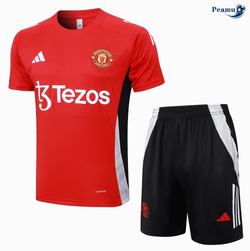 Shopping Kit Maglia Formazione Manchester United + Pantaloncini rosso 2024-2025