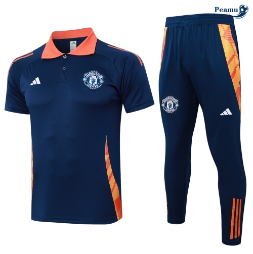 Creare Kit Maglia Formazione Manchester United Polo + Pantaloni blu marino 2024-2025
