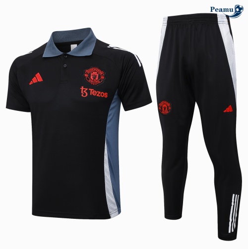 Acquistare Kit Maglia Formazione Manchester United Polo + Pantaloni nero 2024-2025