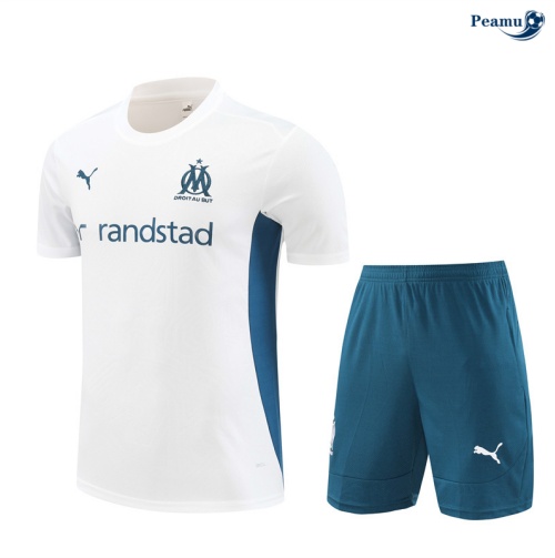 Nuove Kit Maglia Formazione Bambino Marsiglia + Pantaloncini bianco 2024-2025
