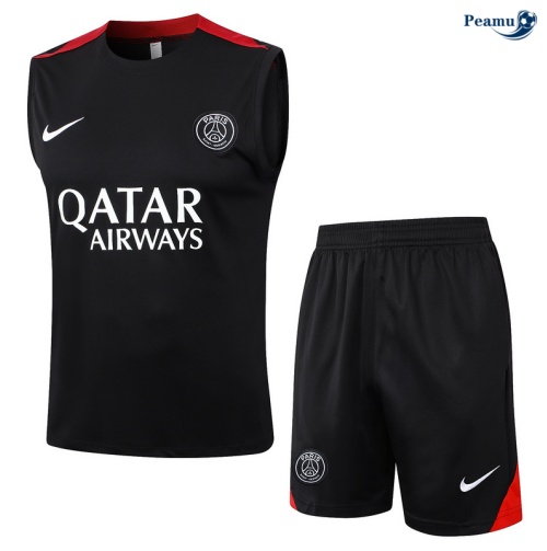Vendita Kit Maglia Formazione PSG Canotta + Pantaloncini nero 2024-2025