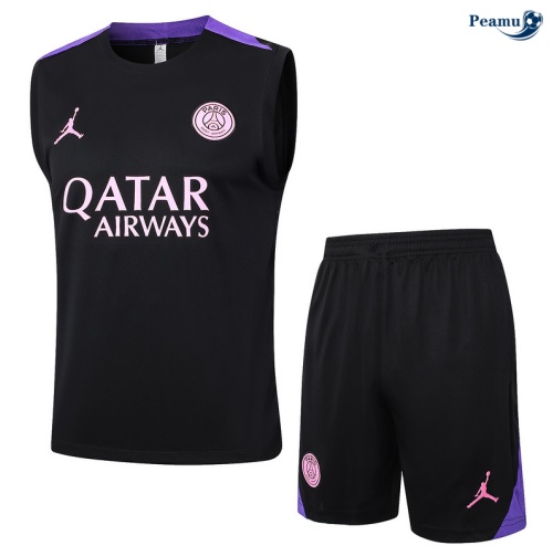 Saldi Kit Maglia Formazione PSG Canotta + Pantaloncini nero 2024-2025
