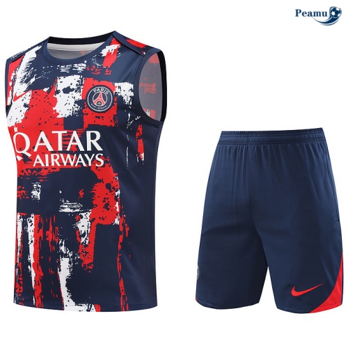 Offrire Kit Maglia Formazione PSG Canotta + Pantaloncini blu marino 2024-2025