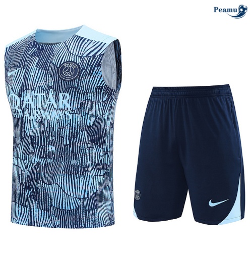 Creare Kit Maglia Formazione PSG Canotta + Pantaloncini blu 2024-2025