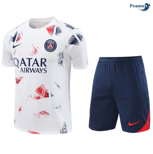 Shopping Kit Maglia Formazione PSG + Pantaloncini bianco 2024-2025