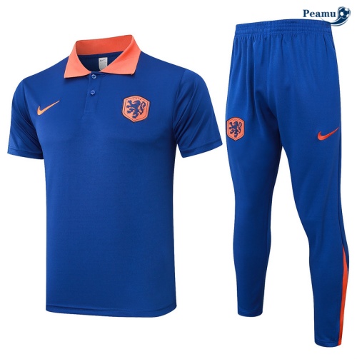 Saldi Kit Maglia Formazione Paesi Bassi Polo + Pantaloni blu 2024-2025