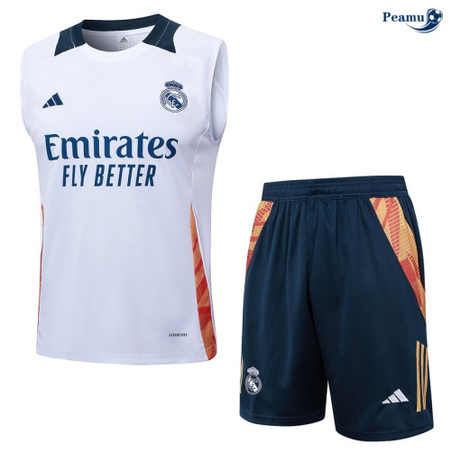 Grossista Kit Maglia Formazione Real Madrid Canotta + Pantaloncini bianco 2024-2025