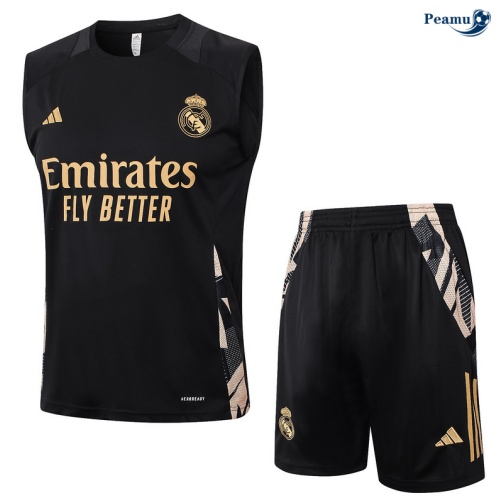 Collezione Kit Maglia Formazione Real Madrid Canotta + Pantaloncini nero 2024-2025
