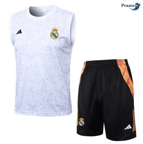 Vendita Kit Maglia Formazione Real Madrid Canotta + Pantaloncini bianco 2024-2025