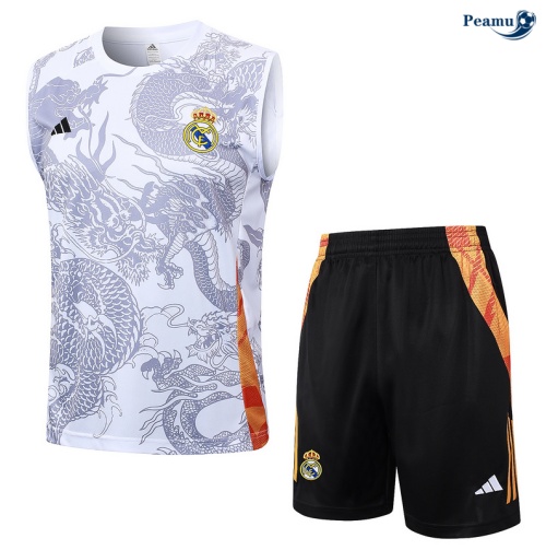 Saldi Kit Maglia Formazione Real Madrid Canotta + Pantaloncini bianco 2024-2025