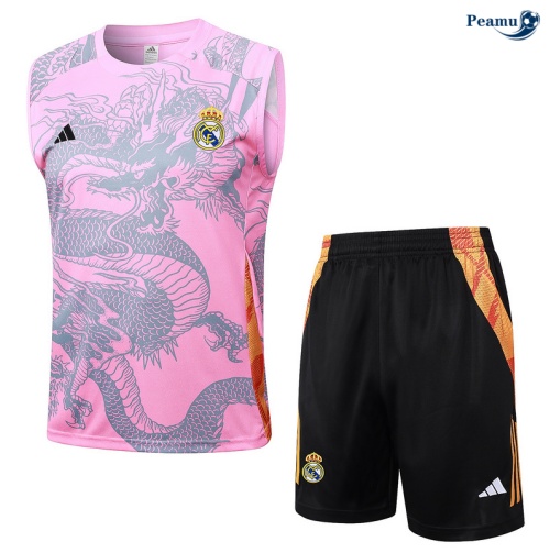 Acquista Kit Maglia Formazione Real Madrid Canotta + Pantaloncini rosa 2024-2025