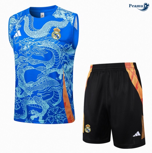 Offrire Kit Maglia Formazione Real Madrid Canotta + Pantaloncini blu 2024-2025