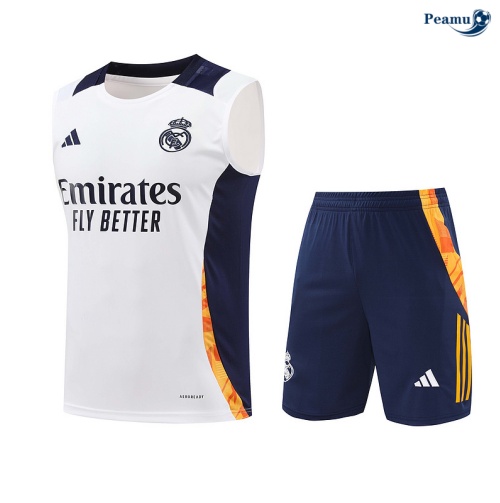 Fornire Kit Maglia Formazione Real Madrid Canotta + Pantaloncini bianco 2024-2025