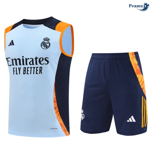 Shopping Kit Maglia Formazione Real Madrid Canotta + Pantaloncini blu 2024-2025