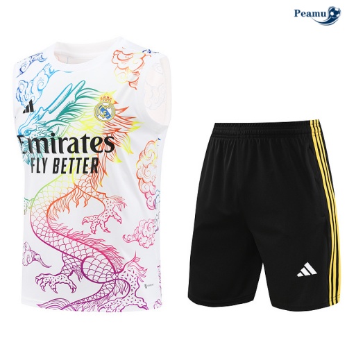 Creare Kit Maglia Formazione Real Madrid Canotta + Pantaloncini bianco 2024-2025