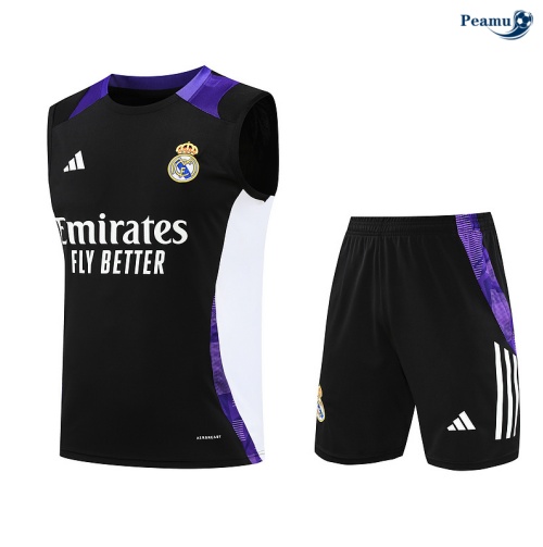 Nuove Kit Maglia Formazione Real Madrid Canotta + Pantaloncini nero 2024-2025