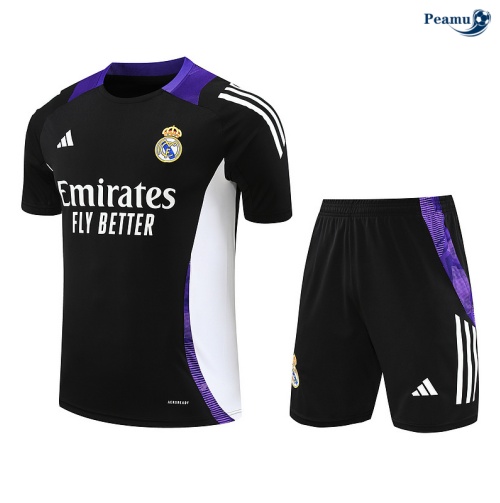 Vendere Kit Maglia Formazione Real Madrid + Pantaloncini nero 2024-2025