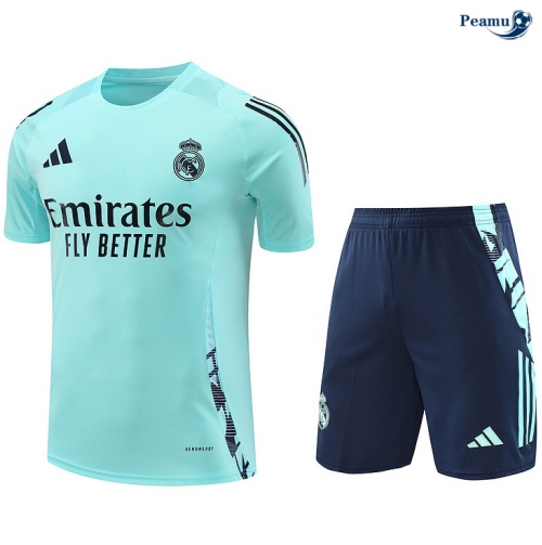Grossista Kit Maglia Formazione Real Madrid + Pantaloncini blu 2024-2025