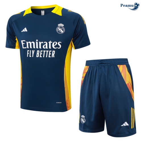 Nuovo Kit Maglia Formazione Real Madrid + Pantaloncini blu marino 2024-2025