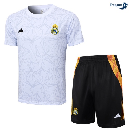 Vendita Kit Maglia Formazione Real Madrid + Pantaloncini bianco 2024-2025