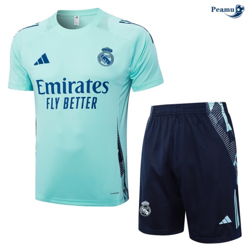 Acquistare Kit Maglia Formazione Real Madrid + Pantaloncini verde chiaro 2024-2025