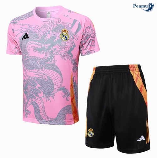 Offrire Kit Maglia Formazione Real Madrid + Pantaloncini rosa 2024-2025