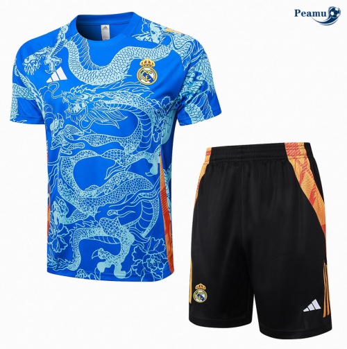 Fornire Kit Maglia Formazione Real Madrid + Pantaloncini blu 2024-2025