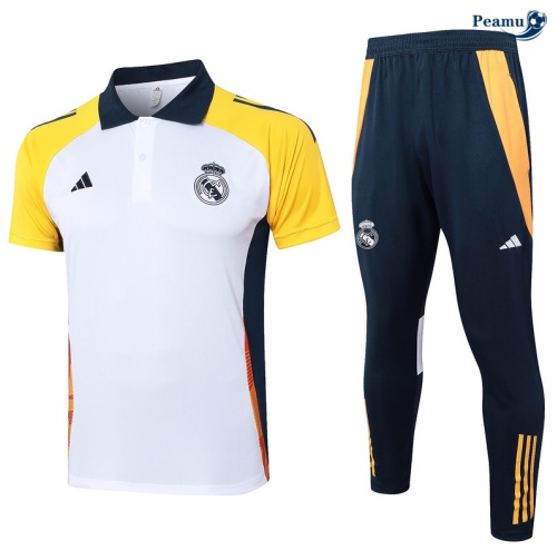 Promozionale Kit Maglia Formazione Real Madrid Polo + Pantaloni bianco 2024-2025